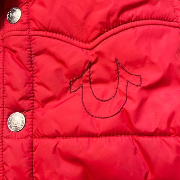 True Religion Red Puffer Vest - Picture 3 of 6